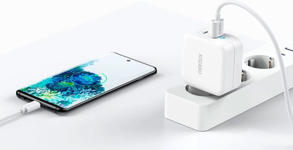 Мережевий зарядний пристрій Choetech PD 65W GaN Mini Fast Charger White (PD8002-EU-WH)