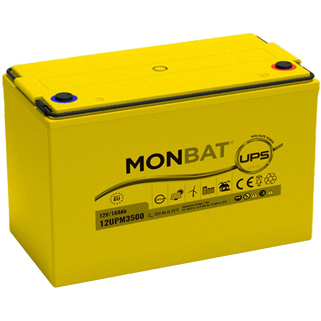 

Аккумулятор Monbat AGM 12V (12V/100Ah/1200Wh) (12UPM3500)