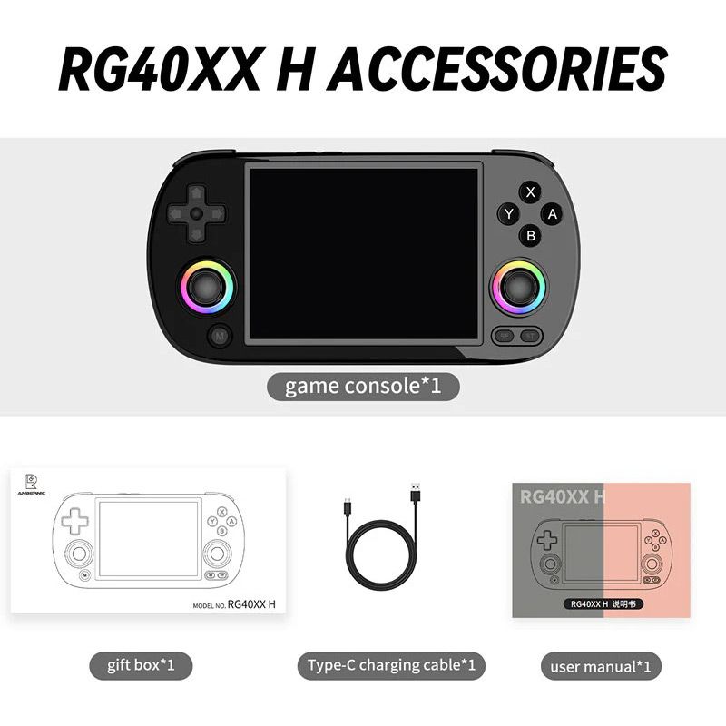 Ретро ігрова приставка Anbernic RG40XX H 64GB Black 