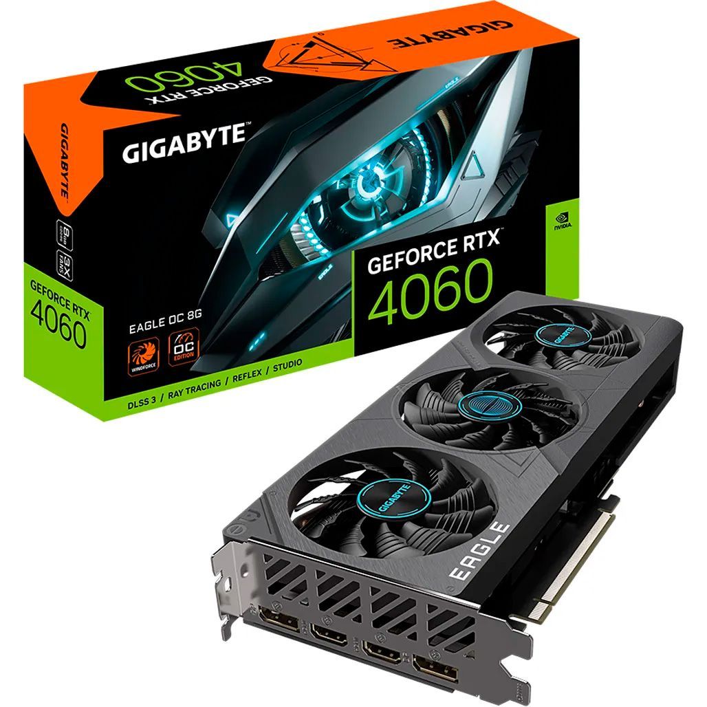 

Відеокарта Gigabyte GeForce RTX 4060 Eagle OC 8G (GV-N4060EAGLE OC-8GD) EU