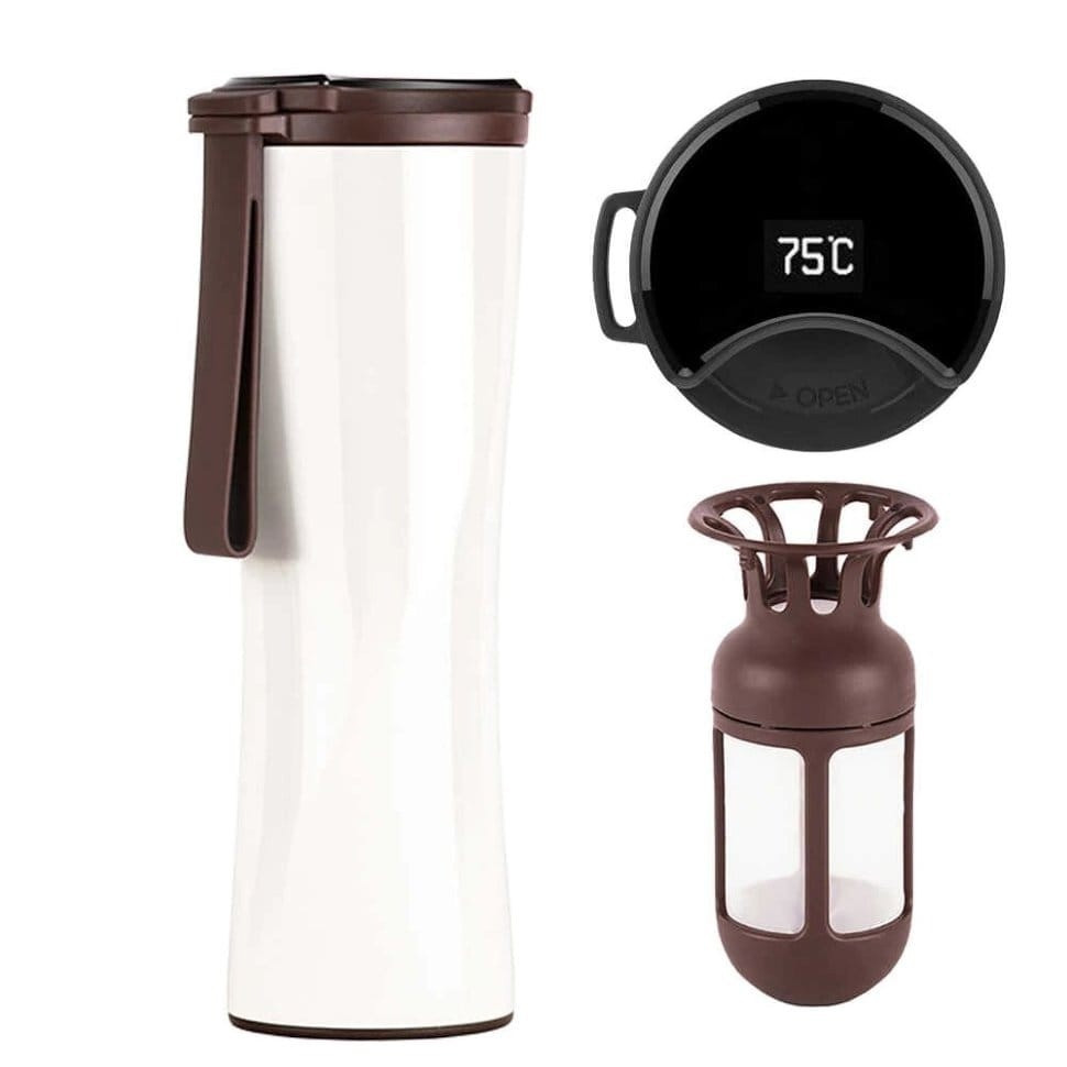 Термокухоль Kiss Kiss Fish MOKA Smart Coffee Tumbler White (S-U45CW)
