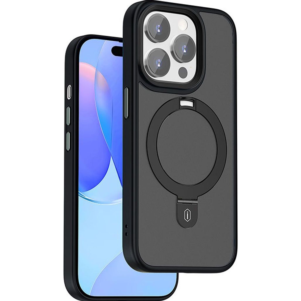 

Чехол WiWU Protective Magnetic Alloy Stand Case для Apple iPhone 15 Pro Max Black