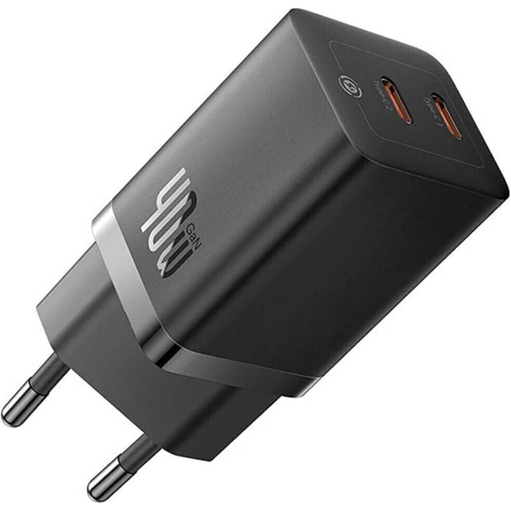 

Сетевое зарядное устройство Baseus GaN5 Pro 40W 2xUSB-C Black (CCGP180101)