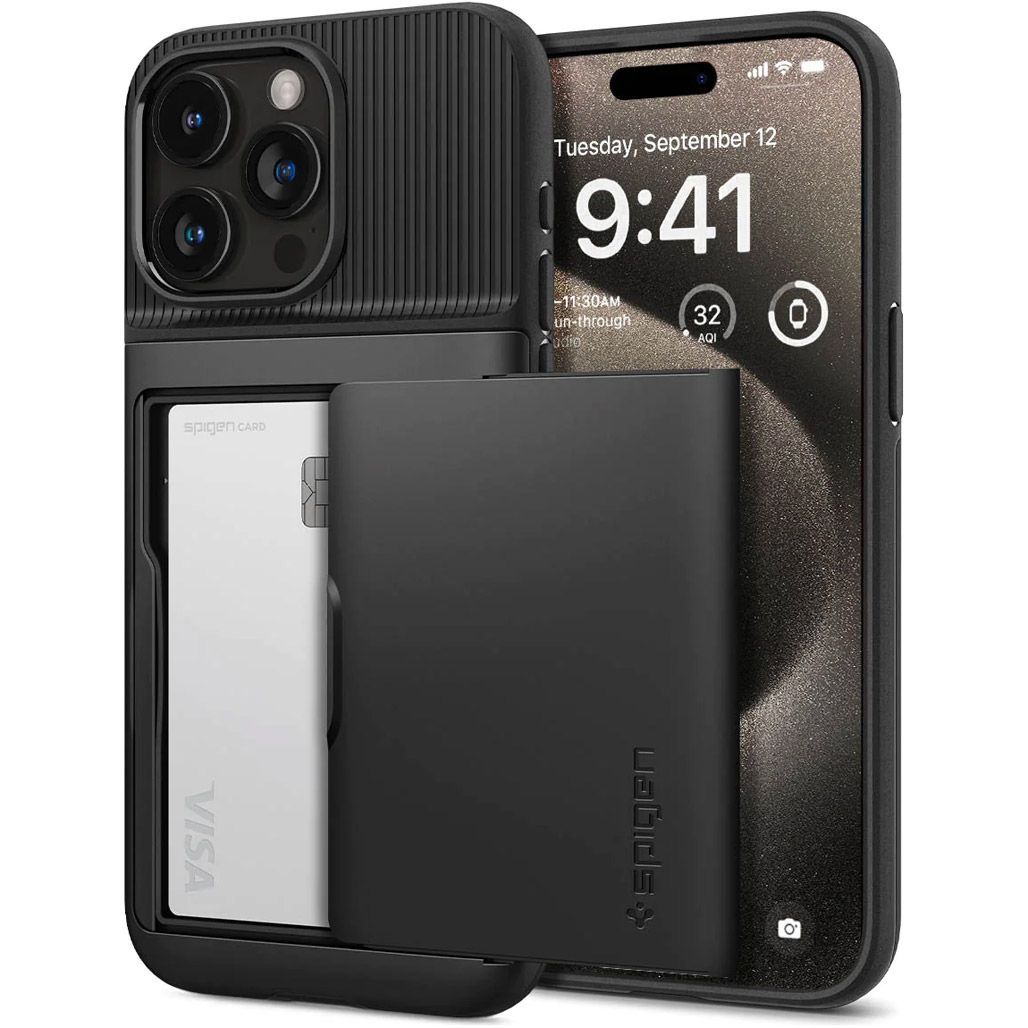 Чохол Spigen Slim Armor CS для Apple iPhone 15 Pro Max Black (ACS06589)