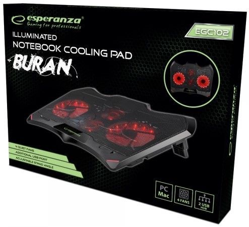 Подставка для ноутбука Esperanza Gaming Notebook Cooling Pad BURAN (EGC102) [70315] 