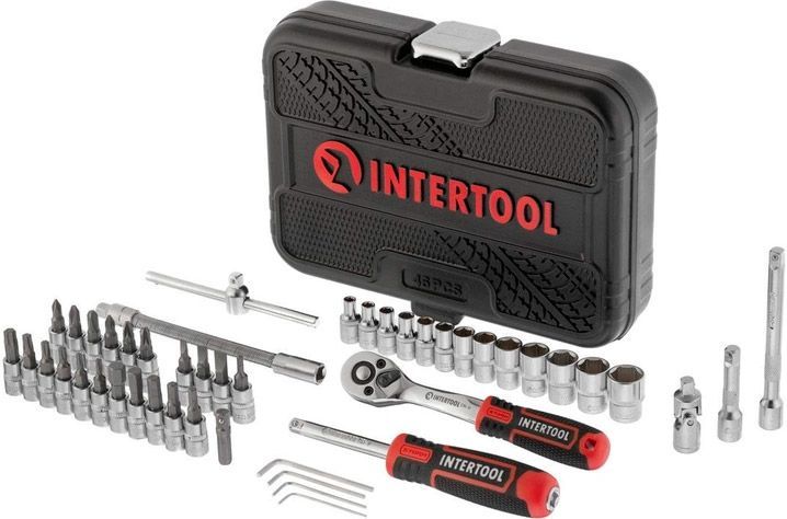 Набор инструментов Intertool Storm 1/4`` Сr-V 46шт. (ET-8046) [85172] 