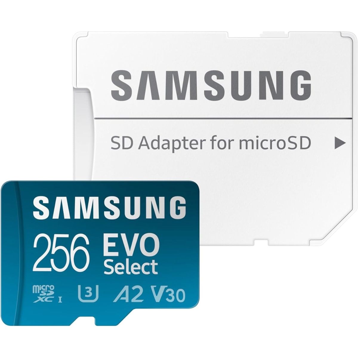 

Карта пам'яті Samsung MicroSDXC 256GB UHS-I U3 Class 10 V30 A2 EVO Select + SD Adapter (MB-ME256KA)