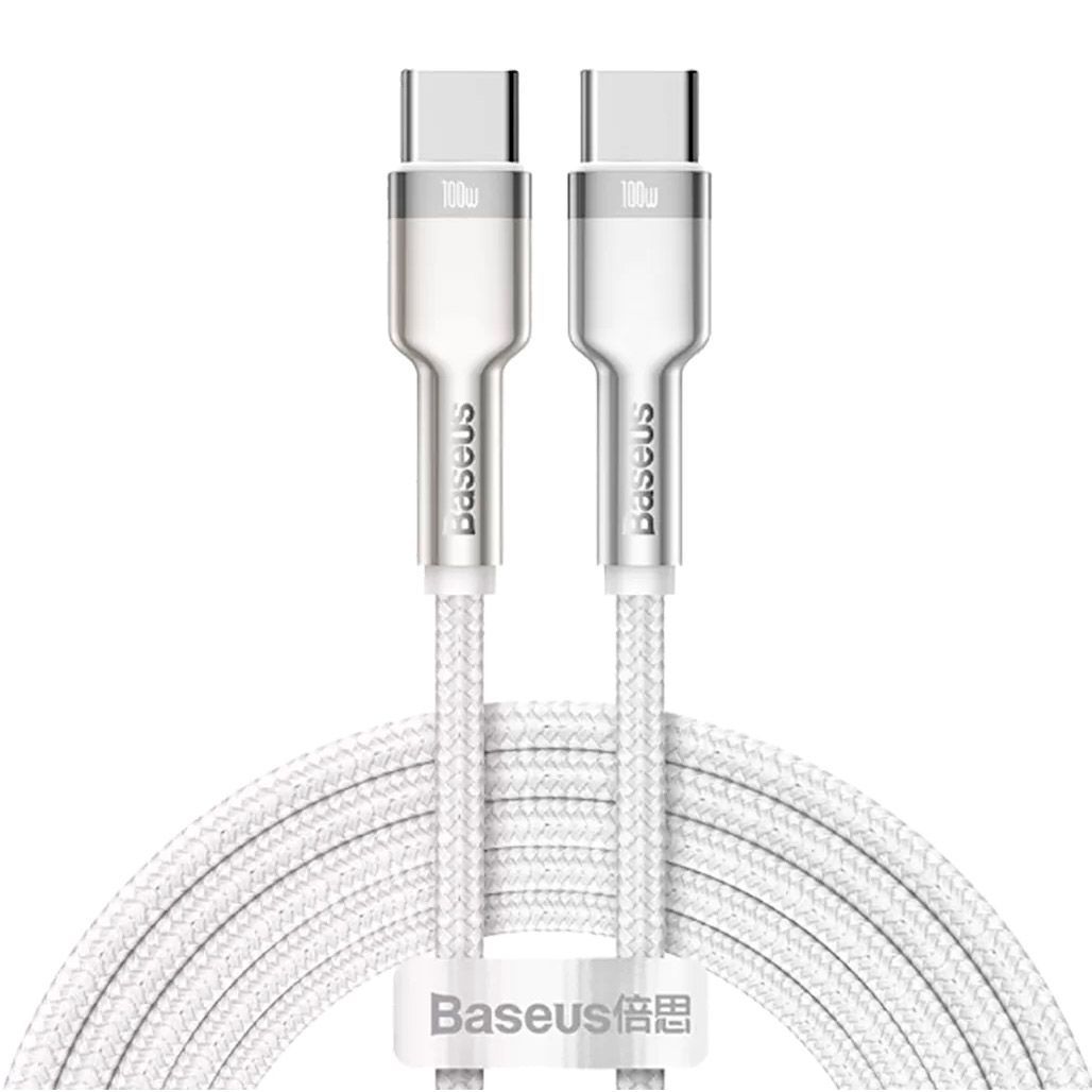 

Кабель Baseus Cafule Metal USB-C to USB-C 100W 1m White (CATJK-C02)