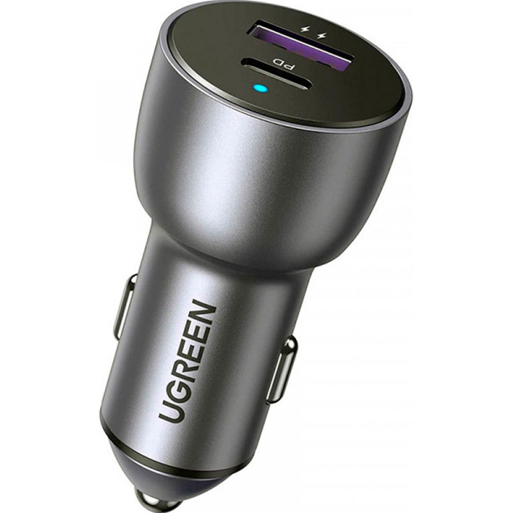 

Автомобильное зарядное устройство Ugreen CD213 QC 3.0 Dual USB-A + USB-C 36W Gray (60980)