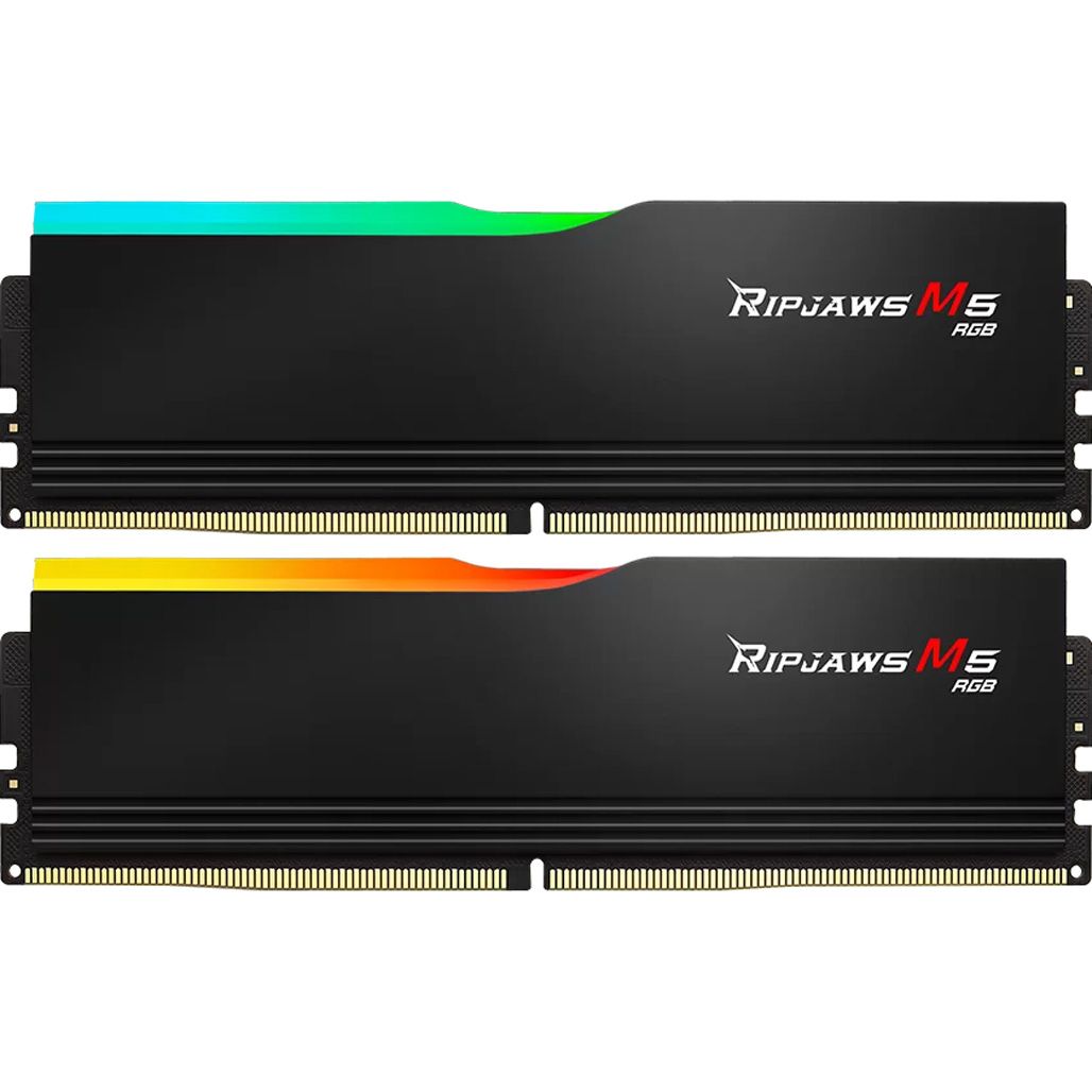 

Модуль пам'яті DDR5 G.Skill Ripjaws M5 RGB 2x16GB 6000MHz Black (F5-6000J3238F16GX2-RM5RK)