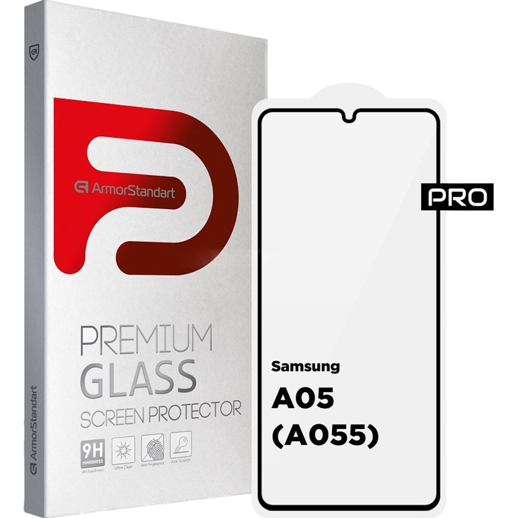 

Защитное стекло ArmorStandart Full Pro Glass для Samsung A05 Black (ARM73266)