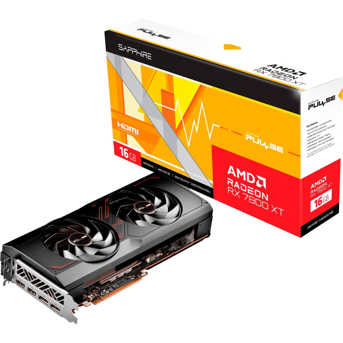 

Відеокарта Sapphire Radeon RX 7800 XT Pulse 16 GB (11330-02-20G) UA