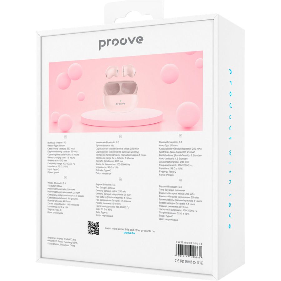 Навушники Proove Mainstream Mini TWS Peach (TWMM00010014)