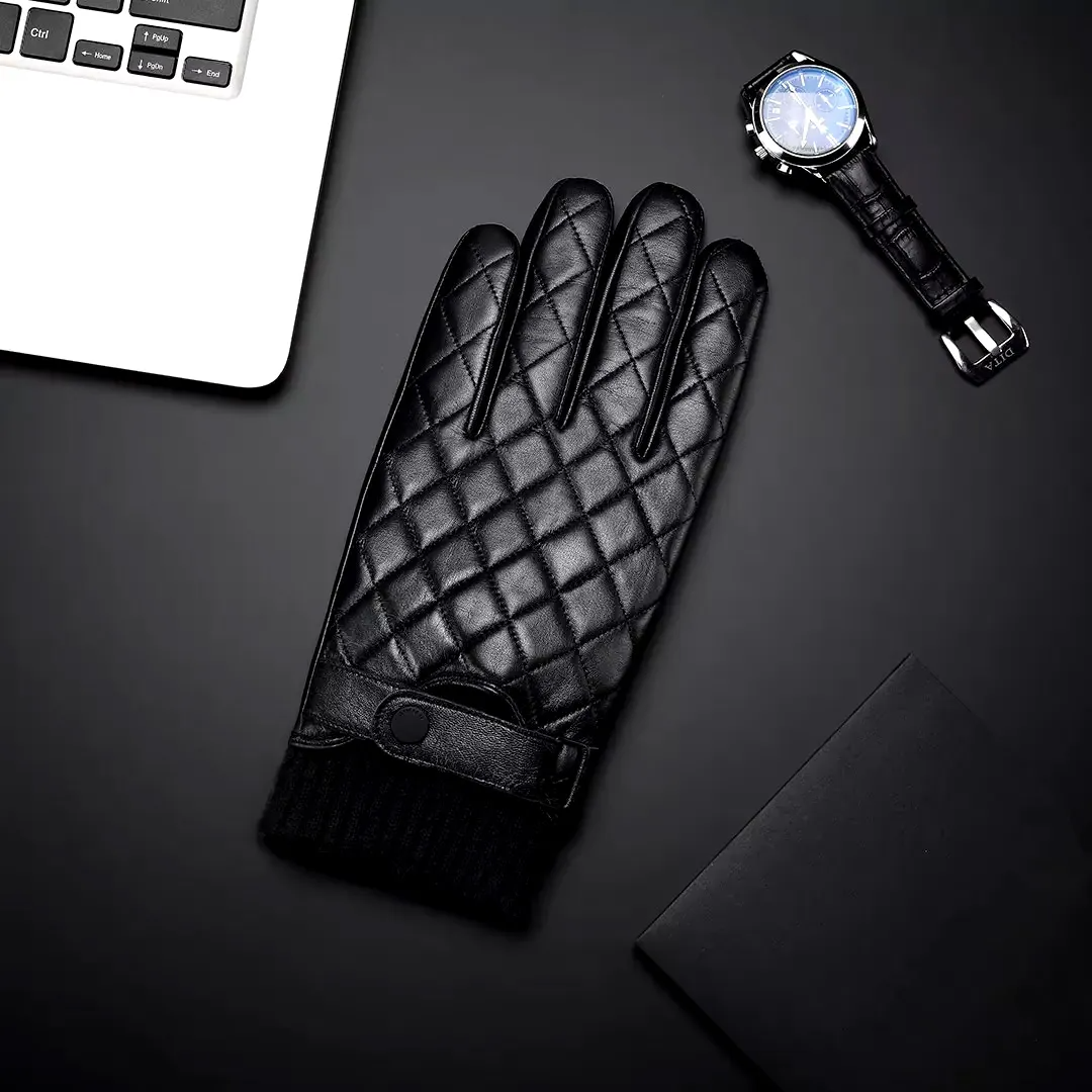 Рукавички шкіряні чоловічі Qimian Sheepskin Gloves size S Black