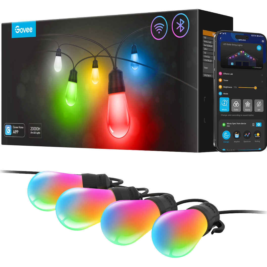 

Розумна світлодіодна гірлянда Govee RGBIC S14 Bulb String Lights H7020