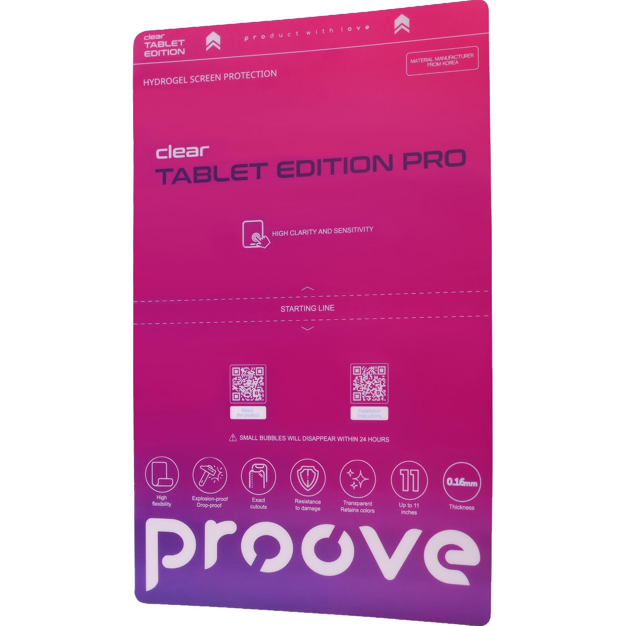 

Гидрогелевая защитная пленка Proove Hydrogel Screen Protection Tablet Edition Pro Size L Clear