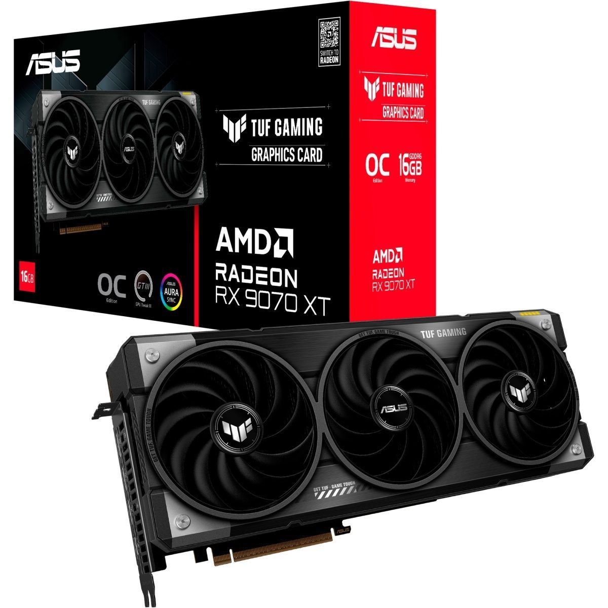 

Видеокарта Asus TUF Gaming Radeon RX 9070 XT OC Edition 16GB (TUF-RX9070XT-O16G-GAMING) EU