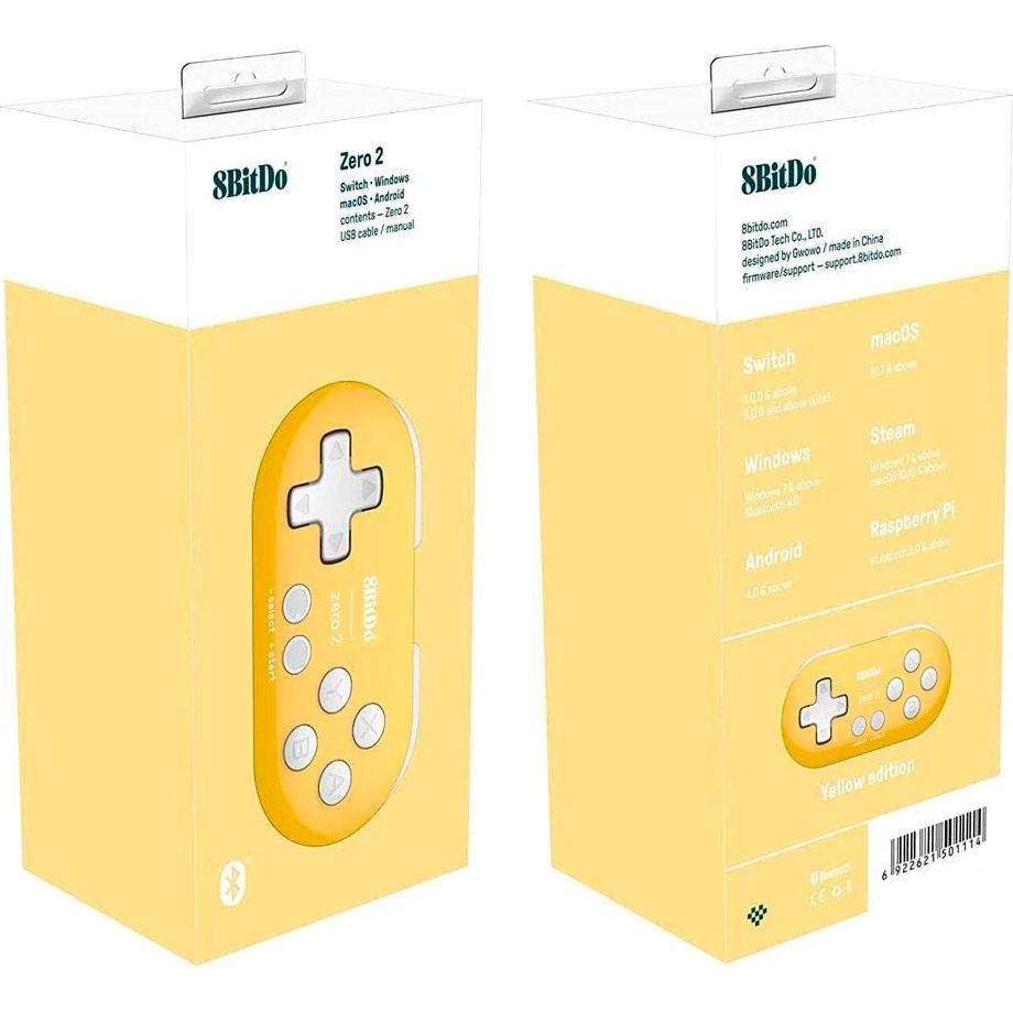 Геймпад 8BitDo Zero 2 Bluetooth Gamepad Yellow (80EH)