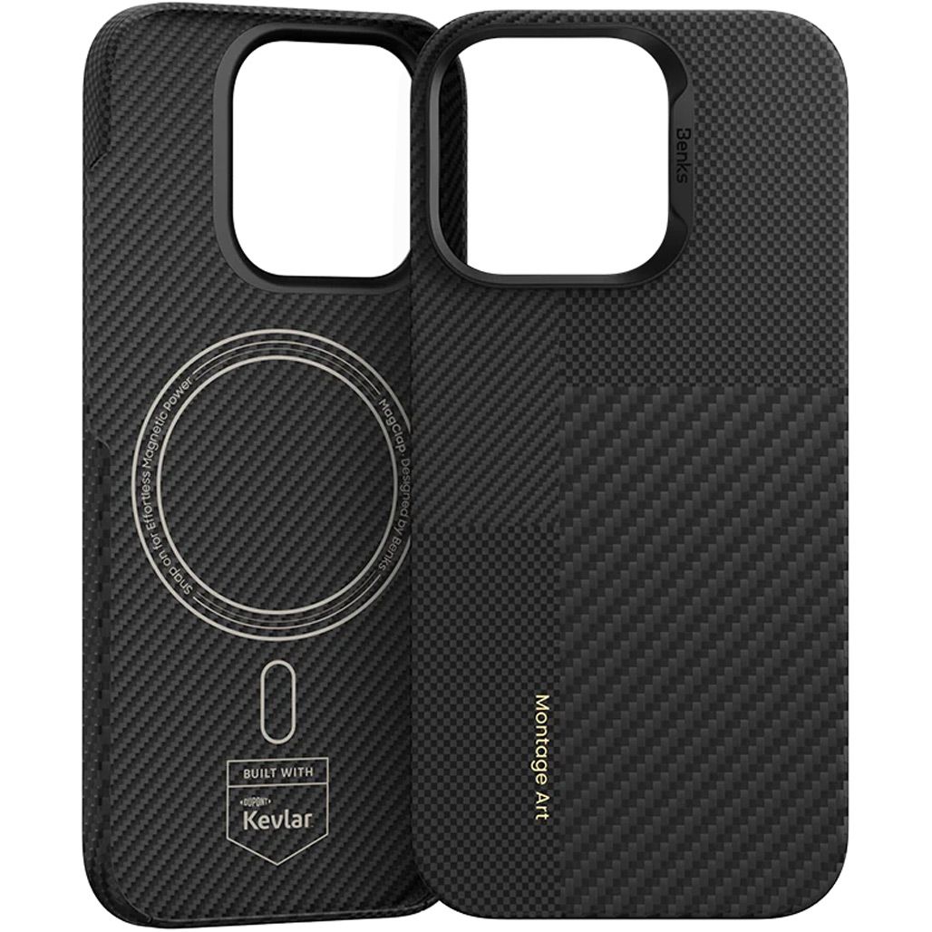 Чохол Benks Montage ArmorAir Kevlar Case 600D/1500D MagSafe для Apple iPhone 16 Pro Black (6948005905033)