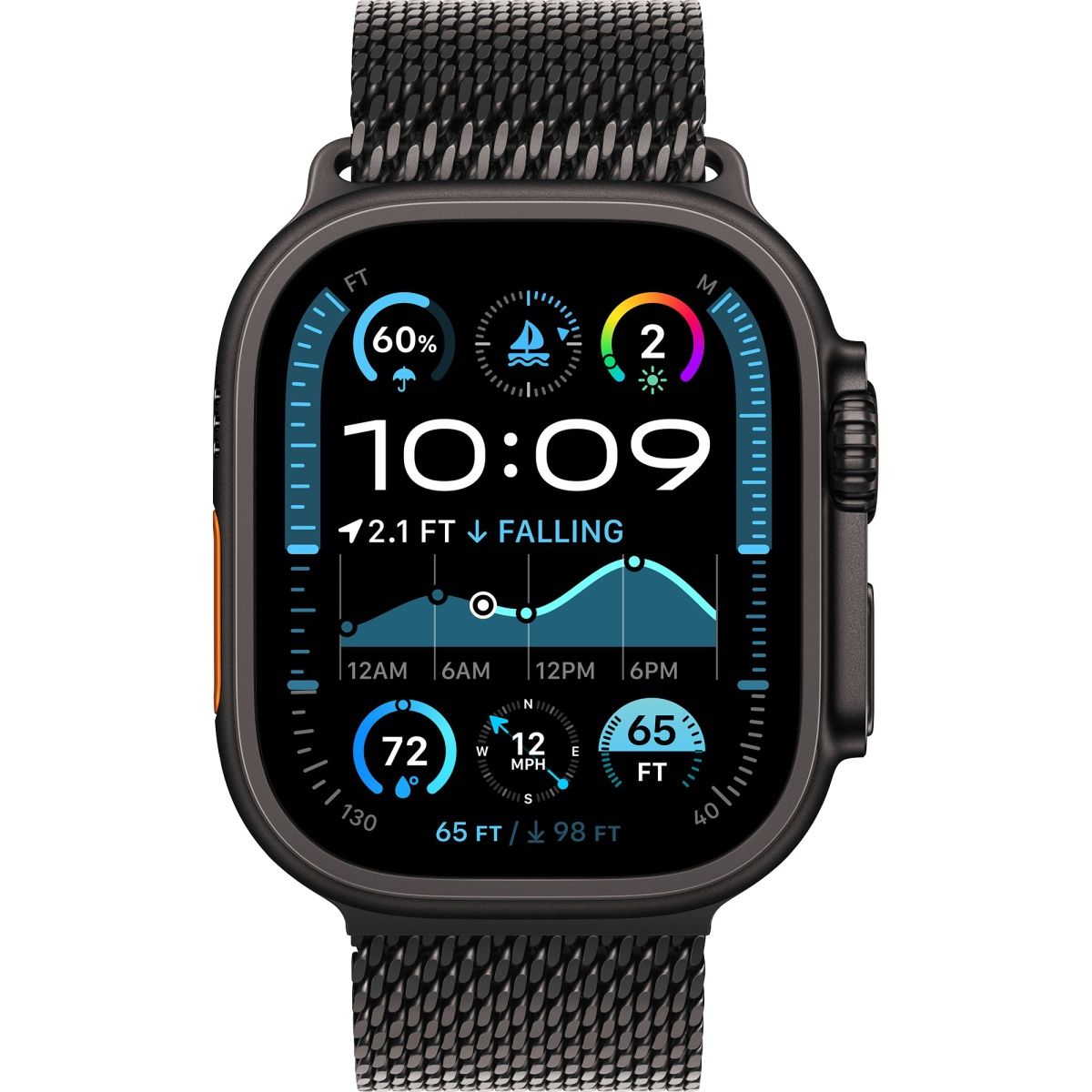 Смарт-годинник Apple Watch Ultra 2 49mm Black Titanium Case with Black Titanium Milanese Loop Large (MYTC3)