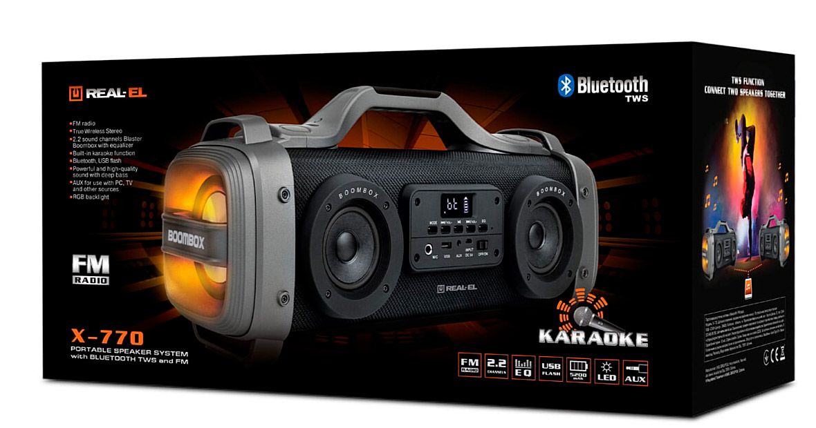 Портативная акустика REAL-EL X-770 Black [82781] 