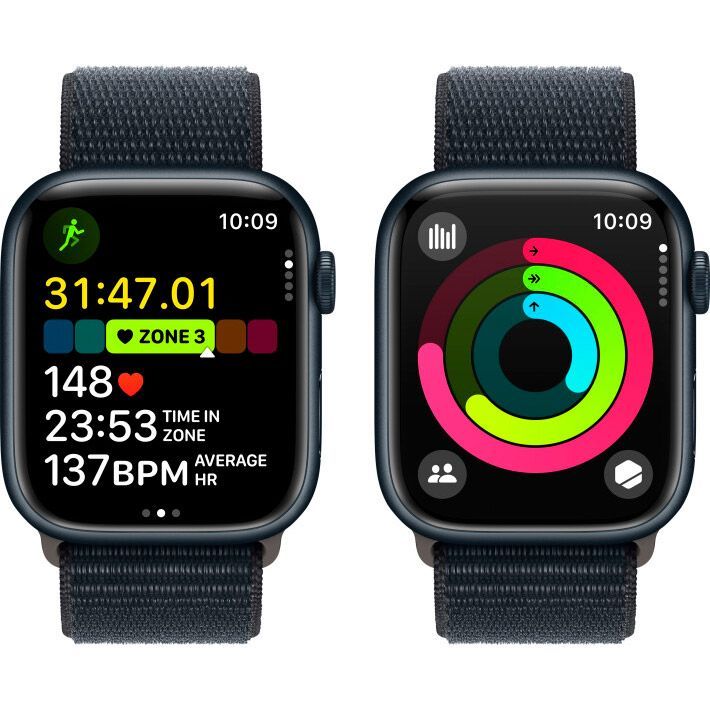 Смарт-годинник Apple Watch Series 9 GPS 45mm Midnight Aluminum Case with Midnight Sport Loop (MR9C3)