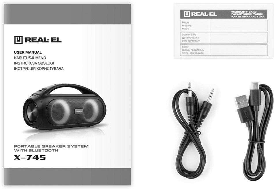 Портативная акустика REAL-EL X-745 Black [82787] 