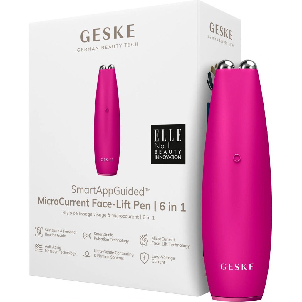 Масажер для обличчя GESKE MicroCurrent Face-Lift Pen 6в1 Magenta (HB0120)