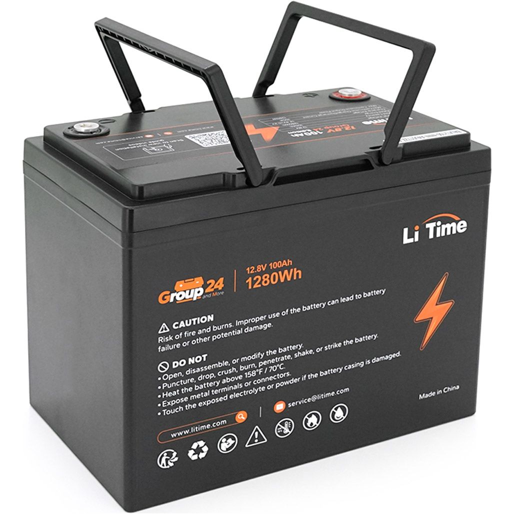 

Акумулятор Li Time LiFePO4 12V (12.8V/100Ah/1280Wh) Group 24