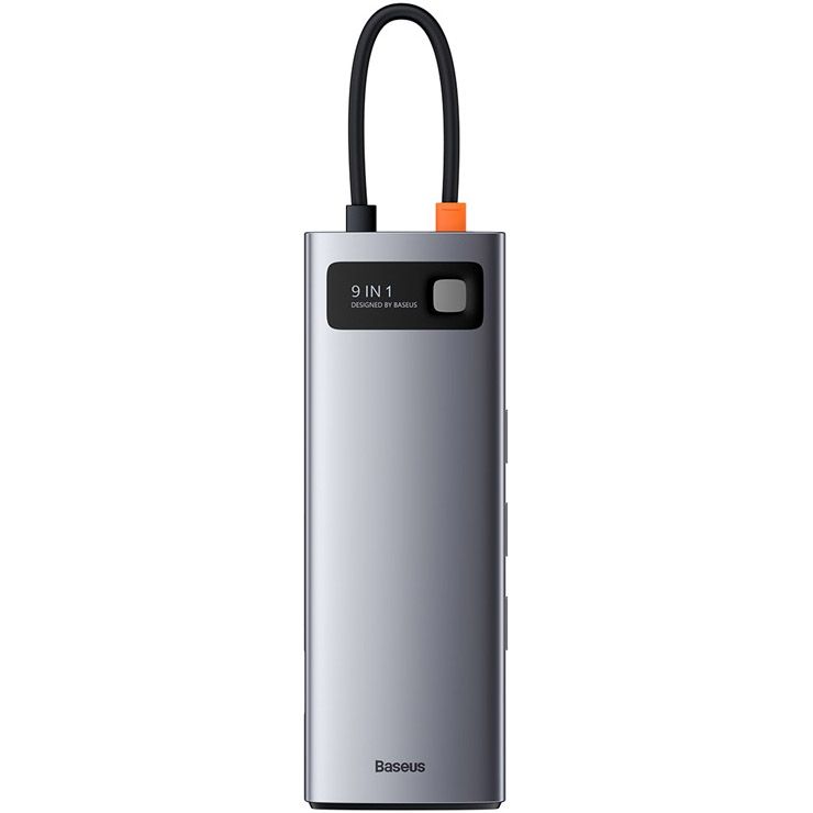 USB-хаб Baseus Metal Gleam Series 9-in-1 Multifunctional Type-C HUB Docking Station Space Gray (CAHUB-CU0G)