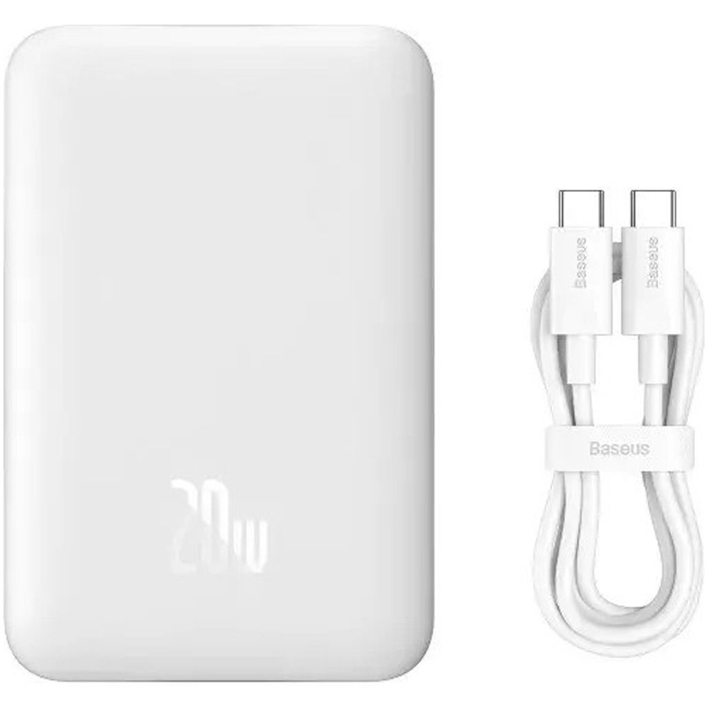 Зовнішній акумулятор Baseus Magnetic Mini 20W 20000 mAh White (PPCX150002)