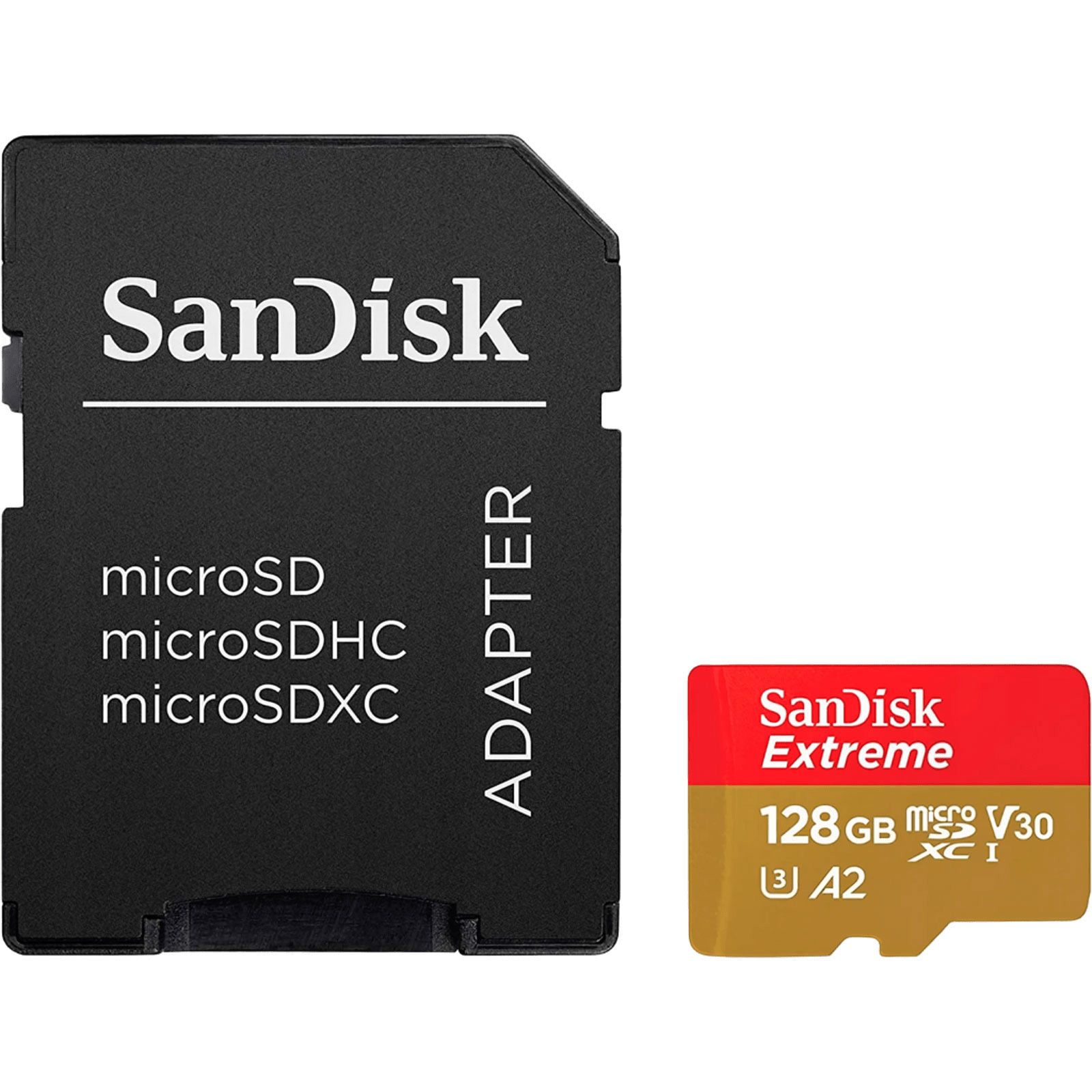 

Карта памяти SanDisk microSDXC 128GB C10 UHS-I U3 Extreme A2 V30 + SD Adapter (SDSQXAA-128G-GN6MA)