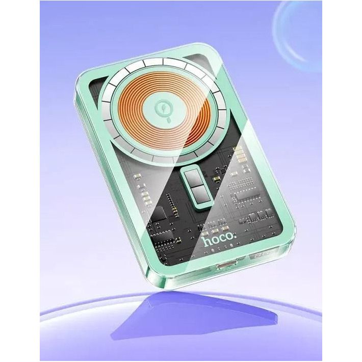 Зовнішній акумулятор Hoco Q14 Ice Crystal MagSafe 5000mAh 20W Blue