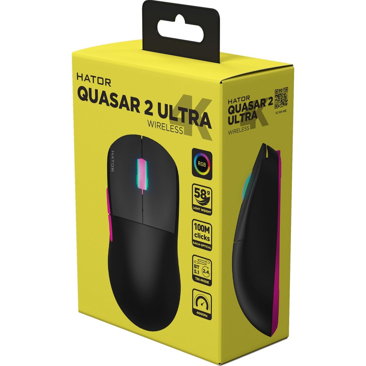 Миша Hator Quasar 2 Ultra 4K Wireless Black/Pink (HTM570BP)