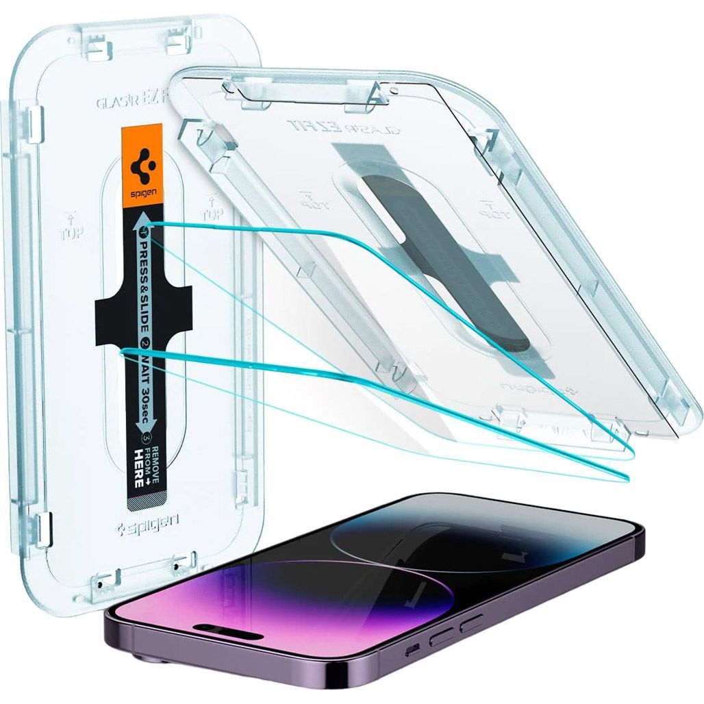 

Захисне скло Spigen Glas.tR EZ Fit для Apple iPhone 14 Pro Max Crystal Clear (AGL05202) 2-Pack