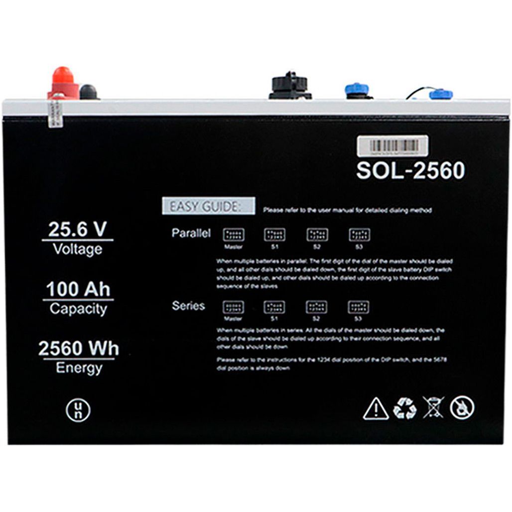 

Акумулятор Solinved LiFePO4 24V (25.6V/100Ah/2560Wh) BMS (SOL-2560)