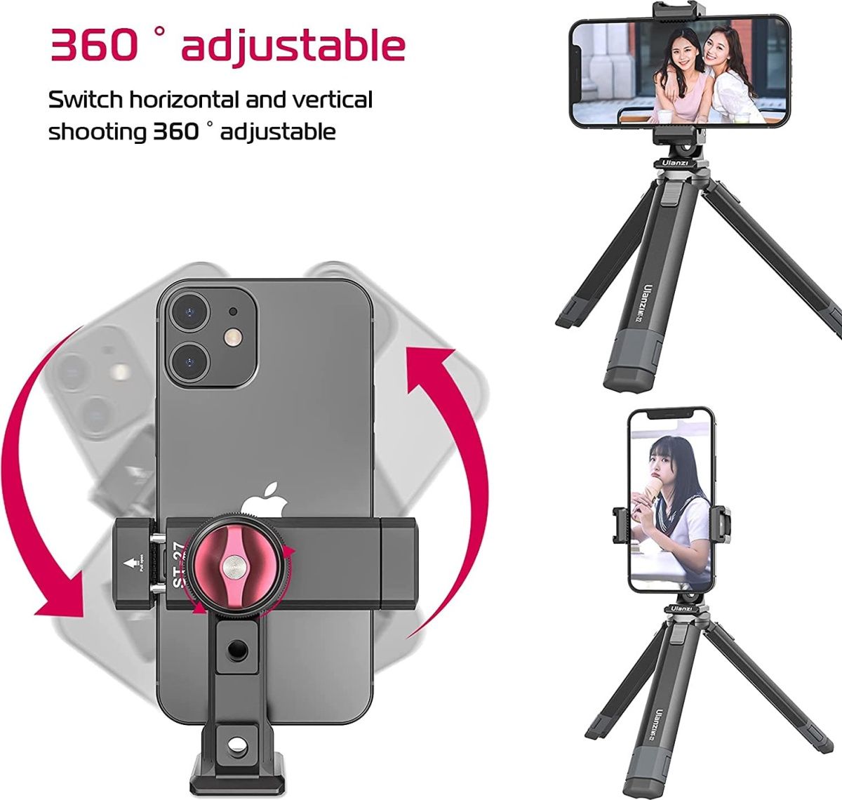 Тримач для телефону Ulanzi ST-27 Metal Phone Tripod Mount Clip