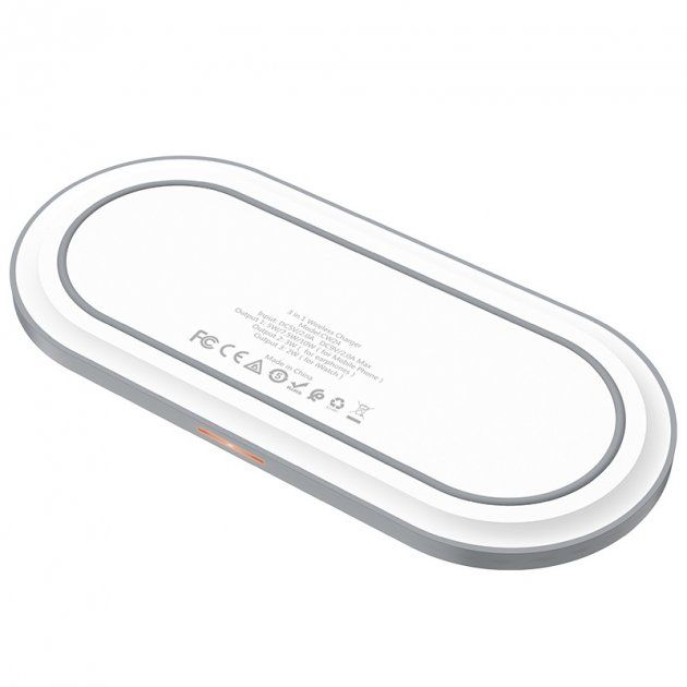 Бездротовий зарядний пристрій Hoco Handsome 3-in-1 Charger CW24 (White)