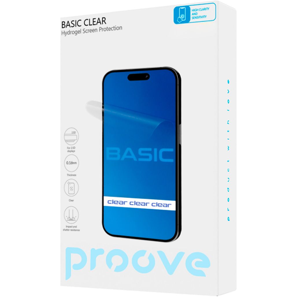 

Гідрогелева захисна плівка Proove Hydrogel Screen Protection BASIC Size S Clear (GGBA11600150)