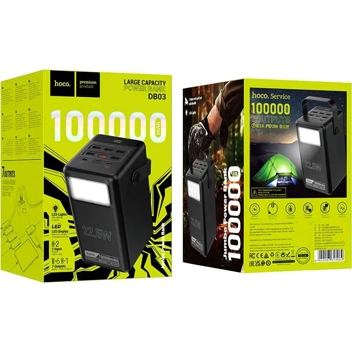 Зовнішній акумулятор Hoco Endure DB03 100000mAh 22.5W Black
