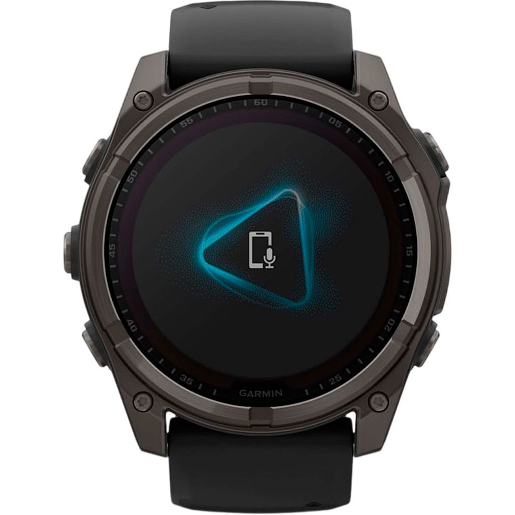 Смарт-годинник Garmin Fenix 8 Solar Sapphire 51mm Carbon Gray DLC Titanium with Black/Pebble Gray Silicone Band (010-02907-10)