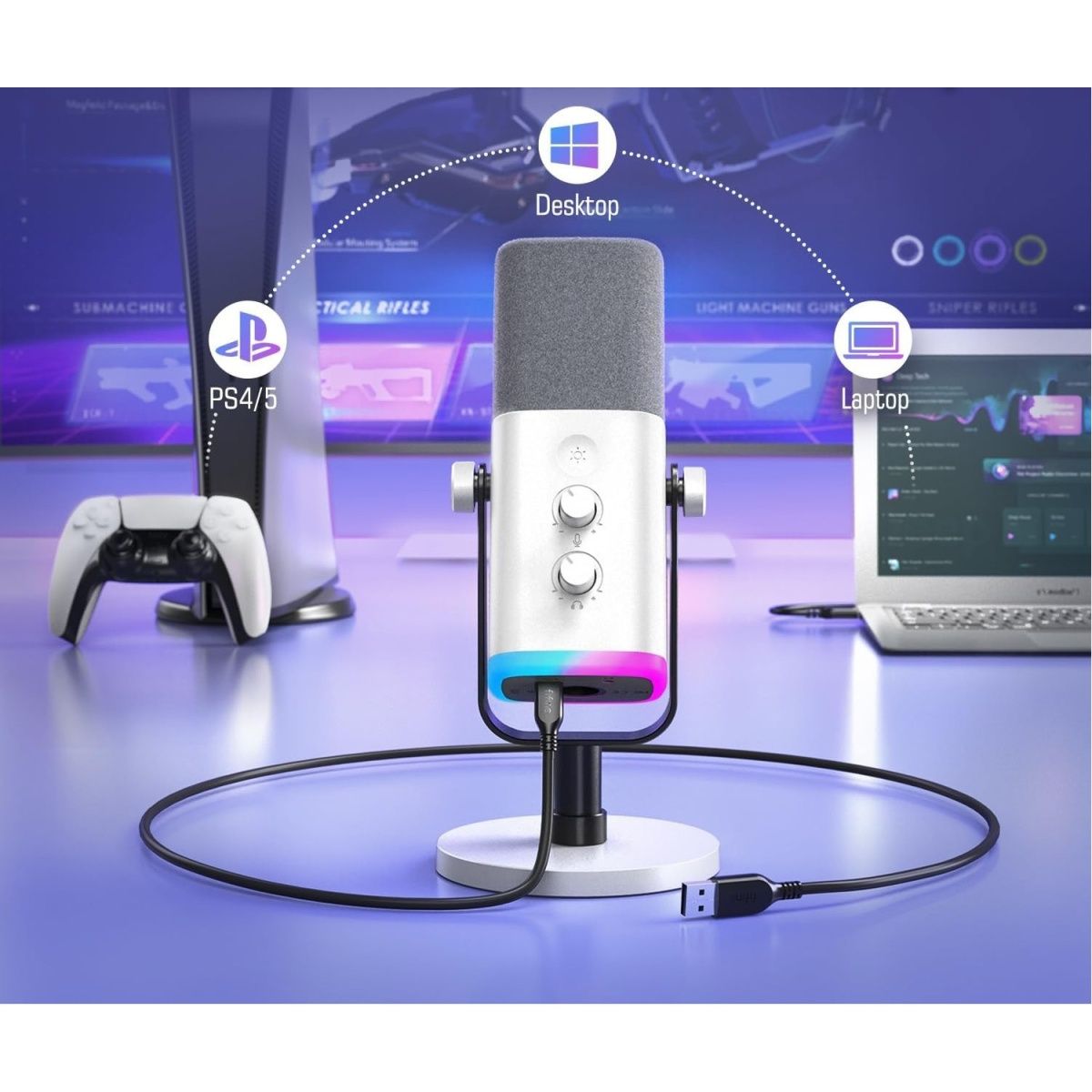 Мікрофон Fifine AmpliGame AM8W