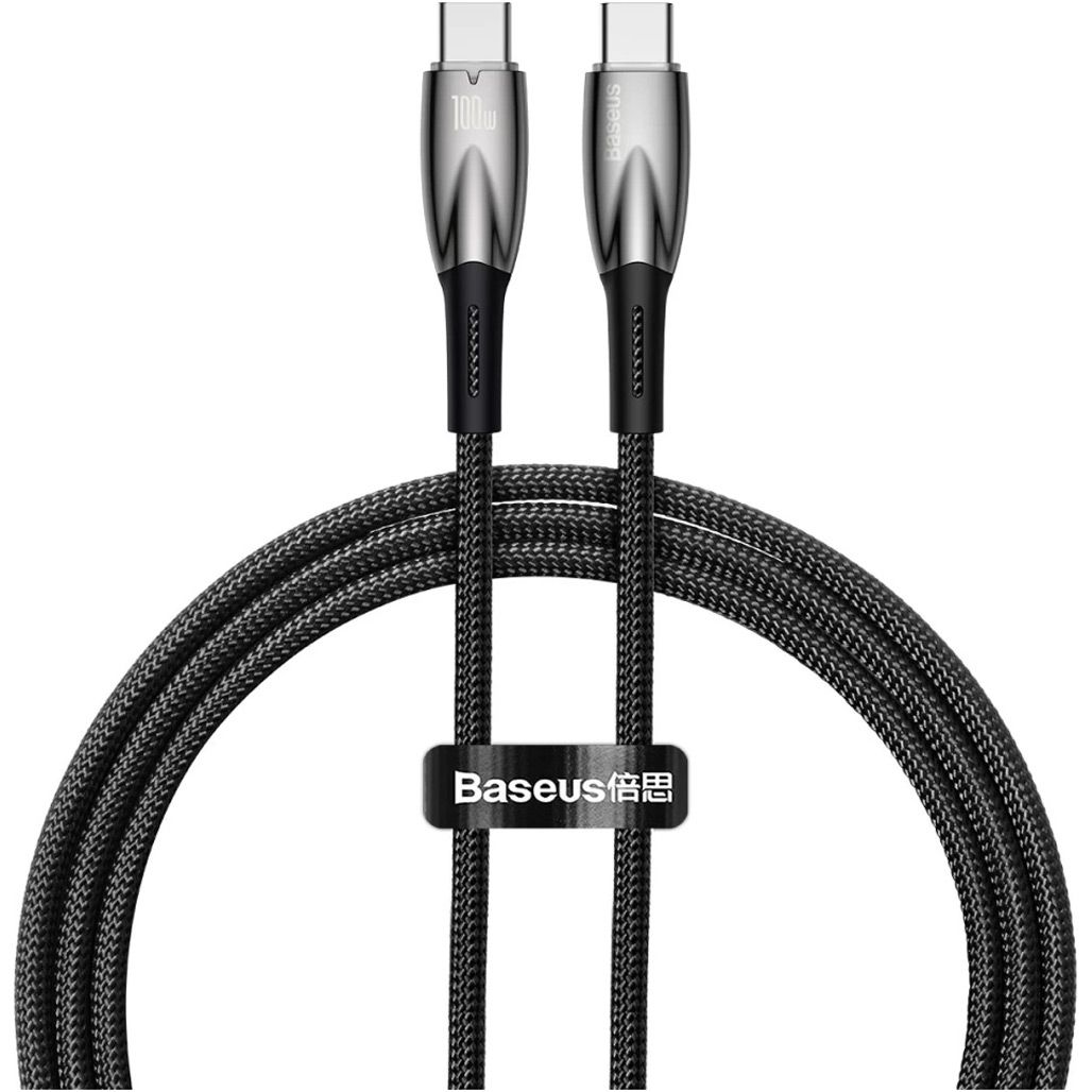 

Кабель Baseus Glimmer Series Fast Charging USB-C to USB-C 100w 1m Black (CADH000701)