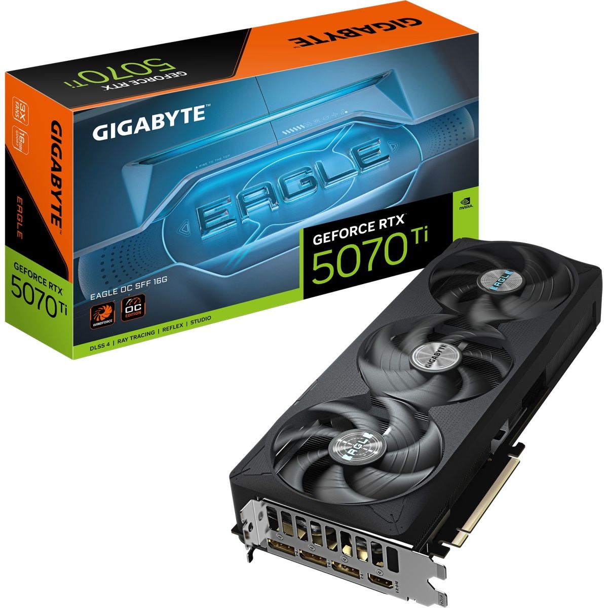 

Видеокарта Gigabyte GeForce RTX 5070 Ti EAGLE SFF OC 16G (GV-N507TEAGLE OC-16GD) EU
