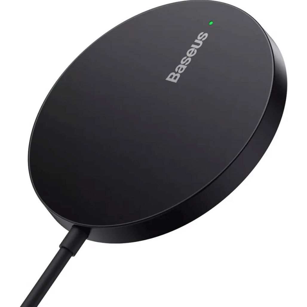 Бездротовий зарядний пристрій Baseus Simple Mini3 Magnetic Wireless Charger 15W Black (CCJJ040001)