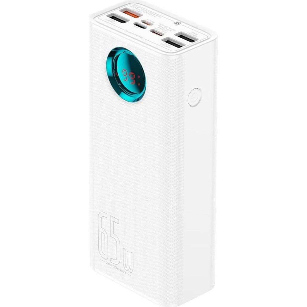 

Зовнішній акумулятор Baseus Amblight Digital Display Quick Charge 65W 26800mAh White (P10022402223-00)