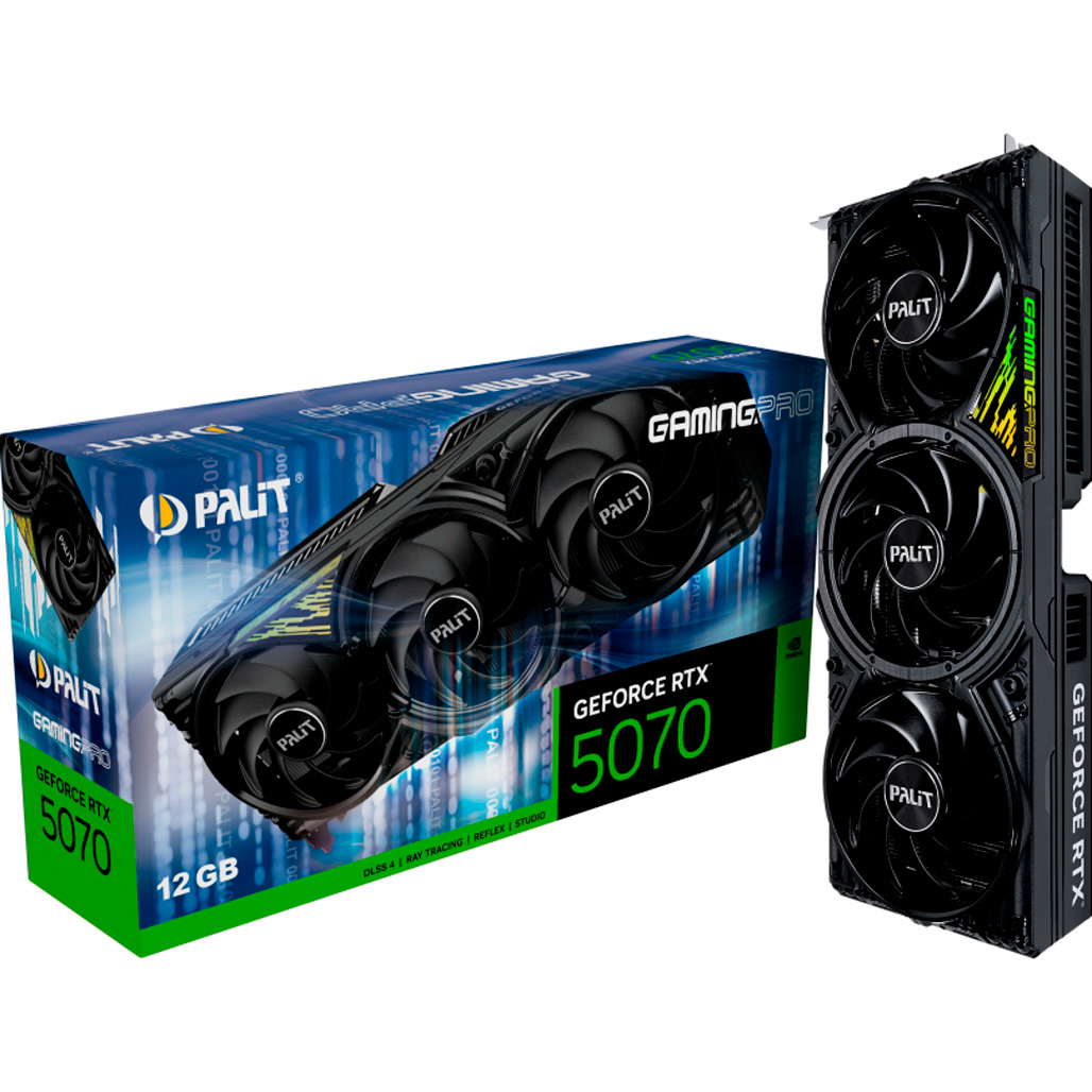 

Відеокарта Palit GeForce RTX 5070 GamingPro (NE75070019K9-GB2050A) EU