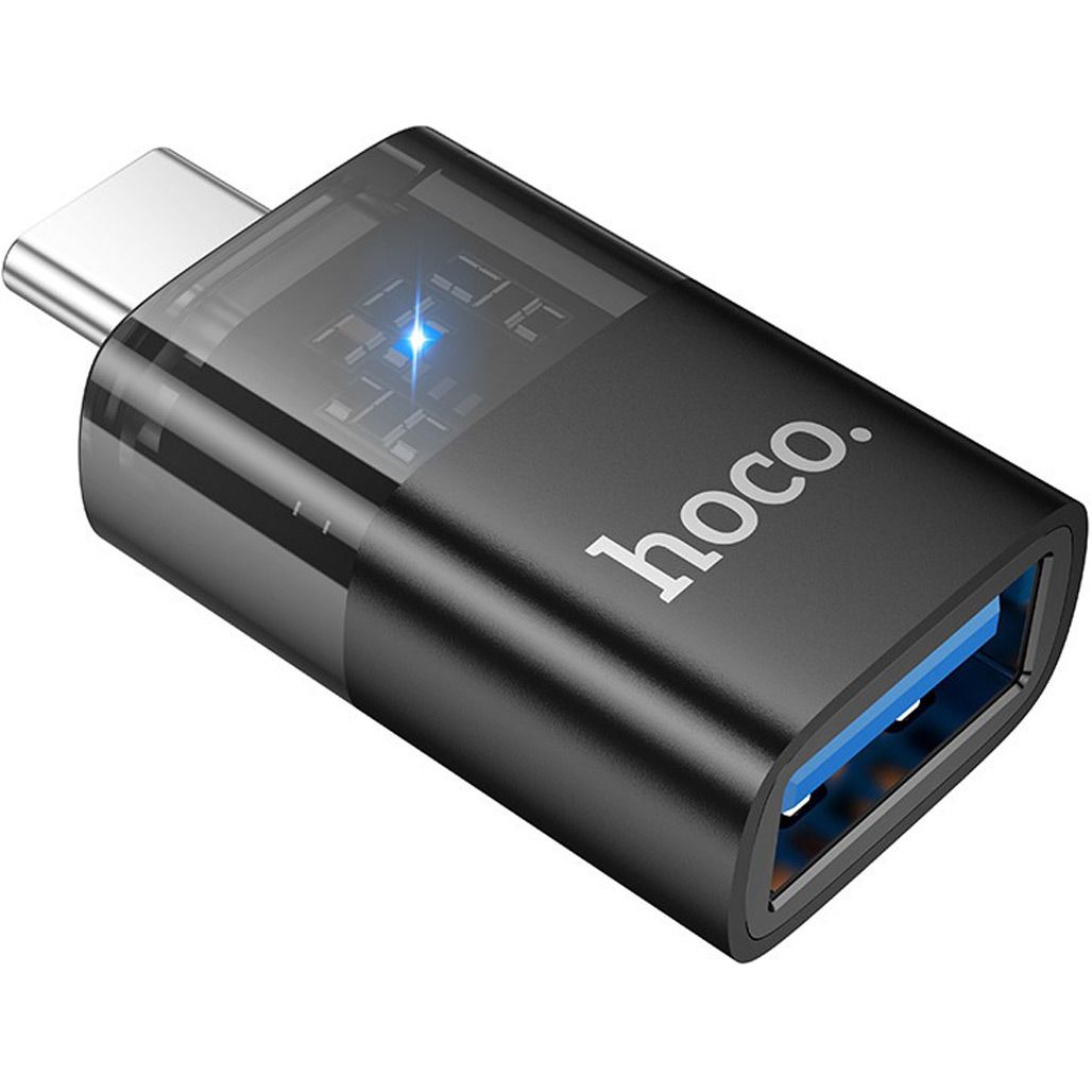 

Переходник Hoco UA36B USB-C Male to USB-A Female OTG Black