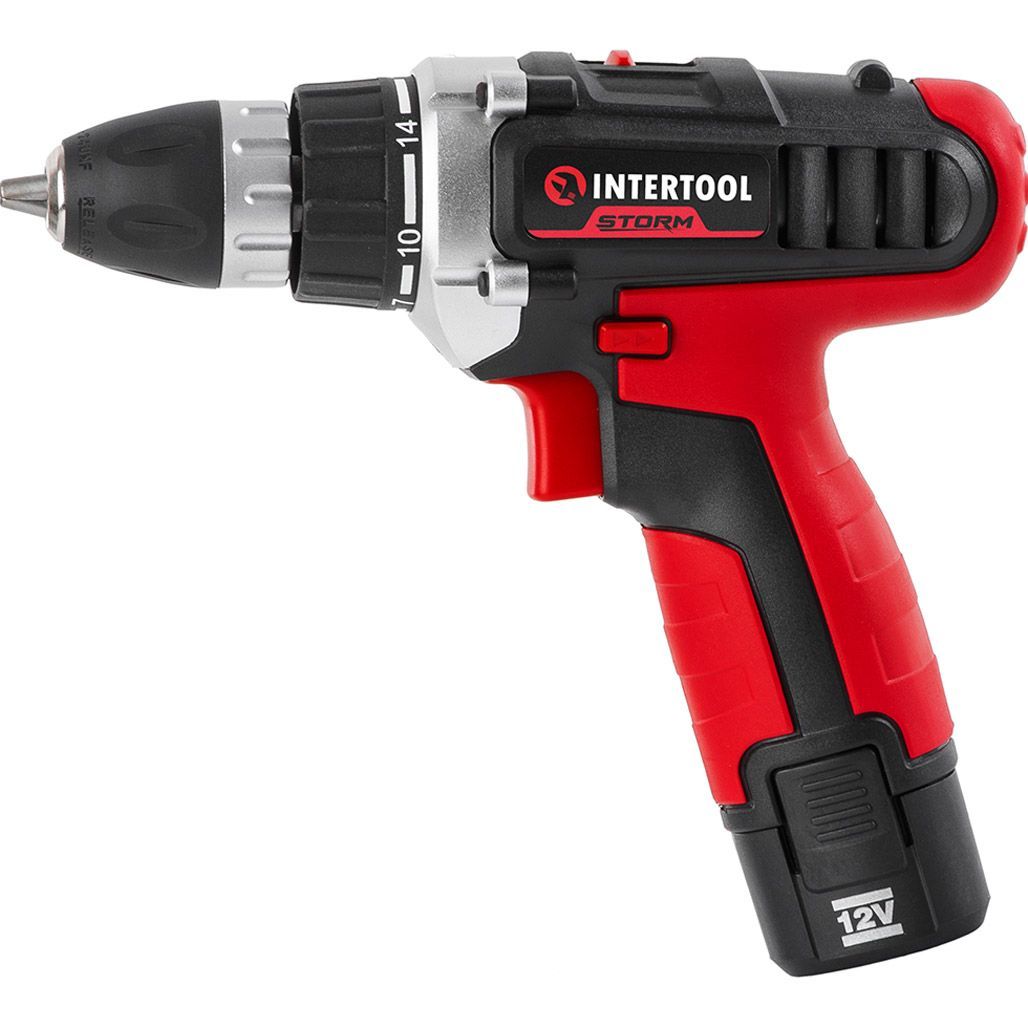 

Дрель-шуруповерт Intertool WT-0321 12V 2x1.5Ah