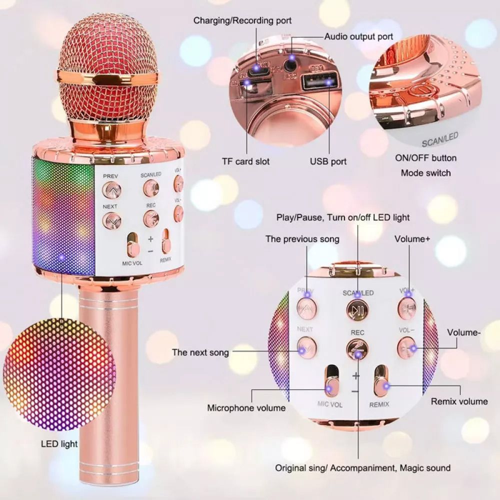 Мікрофон з караоке Epik WS858L Rose Gold